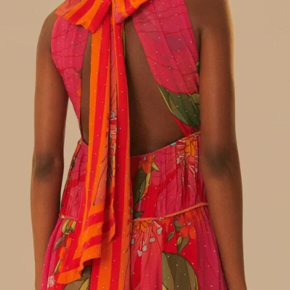 Farm Rio Red Pietra Maxi Dress - small (NWT) - Picture 2 of 7